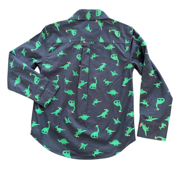 NWT TUCKER + TATE ~ 100% Cotton Kids' Peacoat Holiday Dinos Print Shirt Size 3 - Picture 3 of 5